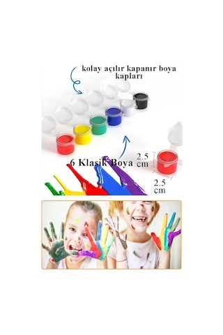 Akrilik Boya 3 Ml 6 Renk Resim Fırçası Ve Paleti 5 Paket Mini Küçük Akrilik Boya Taş Ahşap Seramik Tuval Alçı Tuval Çok Renkli
