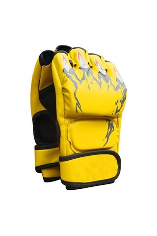 Reedark Erkekler İçin Savaşçı Kaplan Pençe Yarım Parmaklı Eldiven, Sanda Ve Boks İçin Zırhlı, Sert Zeminlerde Kullanıma Uygun Siyah Siyah