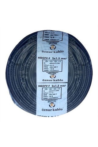 2x1,5 Ttr Kablo - Siyah - 25mt