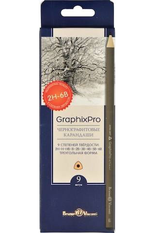 Bruno Visconti " Graphixpro'' Dereceli Kurşun Kalem Seti 9 Adet 2h-6b.