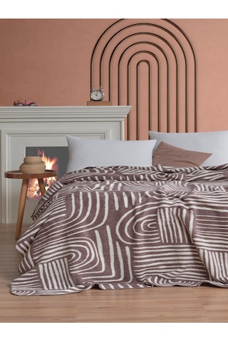 Pamela Çift Kişilik Battaniye 200x220 Cm Sütlü Kahve