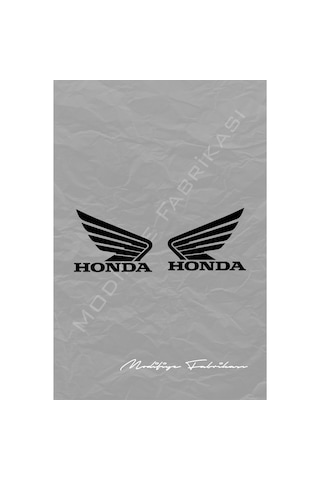Honda Kanat Sticker Folyo - Siyah - 15 X 12 Cm 2'li Set
