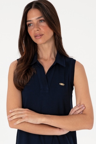 U.S. Polo Assn. Kadın Lacivert Polo Yaka Midi Boy Örme Elbise 50300674-VR033