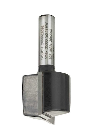 Bosch Standard Seri Ahşap İçin Çift Oluklu, Sert Metal Düz Freze Ucu 8*25*51mm 2608628392