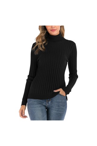 Youknitwear You Patio Balıkçı Yaka Kadın Kazak Siyah