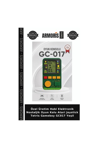 Özel Üretim Hobi Elektronik Nostaljik Oyun Kolu Atari Joystick Tetris Gameboy Gc017 Yeşil