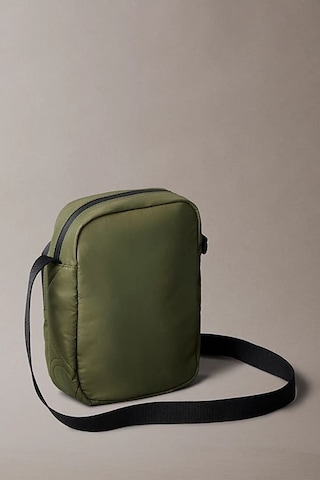 Erkek Kapitone Desenli Fermuarlı Cepli Çapraz Vücut Çanta - Haki Thyme