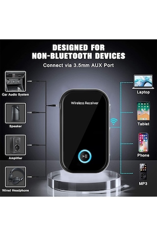 Cbtx Bt15 Aux Araç Bluetooth 5.0 Ses Alıcısı Gürültü Azaltma Bluetooth Çağrı Adaptörü