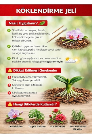 Köklendirme Jeli 1,5 Gr Orkide Ve Süs Bitkileri İçin Kök Geliştirici Jel