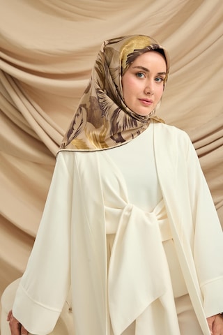 Silk Home Twill İpek Eşarp 11480-65 Vizon, Yeşil Kahve, Krem, Yeşil Bej