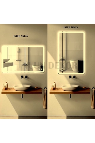 100x80 Cm Buğu Çözücülü Di Kdörtgen Ayna Di Mmer Özelli Kli Gün Işığı