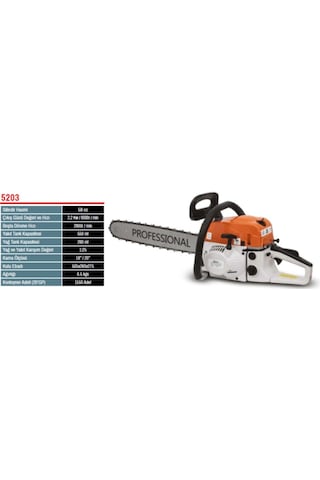 Baükan 5203 2.2 Kw 3 Hp Benzinli Zincirli Testere Ağaç Odun Kesme Bıçkı Motoru