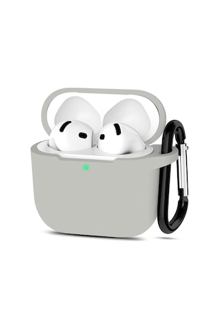 Apple Uyumlu AirPods 4. Nesil Kılıf Standart Yumuşak Silikon Kılıf Gri