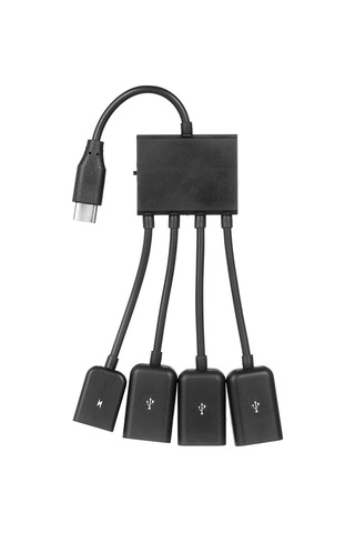 Maiyame Type-c Otg 3usb2.0 Arayüzü + Güç Kaynağı Arayüzü Çeşitli Ekipmanlara Uygun Tak Ve Çalıştır Taşınabilir Ve Küçük Siyah