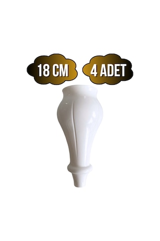 Tombul Beyaz 18cm Plastik Ayak Mobilya Masa Ve Dolap Ayağı Beyaz 18cm 4 Adet Beyaz