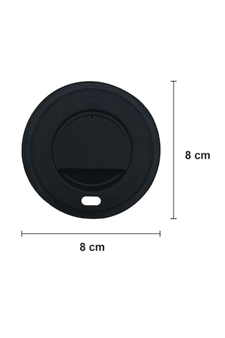 8 Oz Siyah Kapaklı Tutamaçlı Kahve Karton Bardak 250 ml - 100'lü