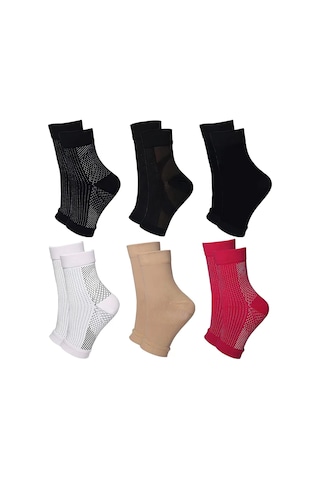 6 Çift Dr Sock Soothers Çoraplar Anti Yorgunluk Kompresyon Ayak Kılıfı Destek Bandı Erkekler Ve Kadınlar İçin, Ağrı İçin Bakır Ayak Kompresyon Kılıfı L/xl Çok Renkli
