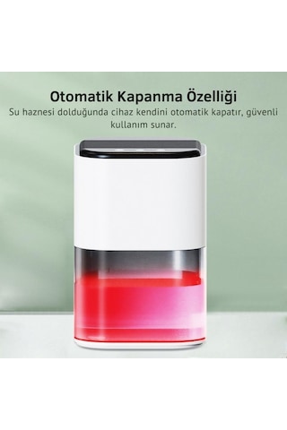 Coofbe 2000ml Işıklı Banyo Mutfak Dolap Nem Alma Cihazı Mantar Rutubet Nem Küf Önleyici Dehumidifer Beyaz