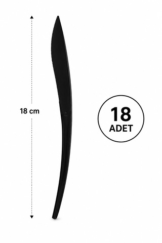 Plastik Bıçak Siyah 4,8 Gr Modern Lüks 18'adet
