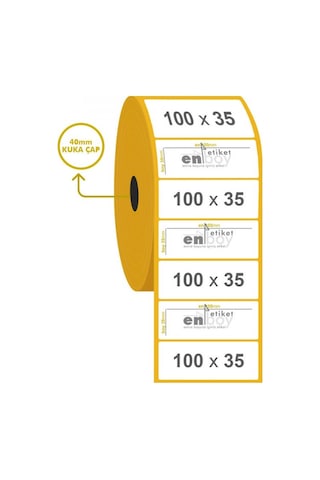100MM X 35MM Termal Etiket 1250'lü 10 Rulo 100MM X 35MM Termal Etiket 1250'lü 10 Rulo