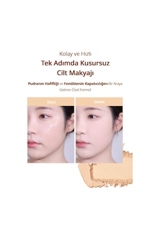 Hafif Yapılı, Pürüzsüz Mat Bitişli Pudra Fondöten Clıo Kill Cover Powder Foundation 21n Linen 21