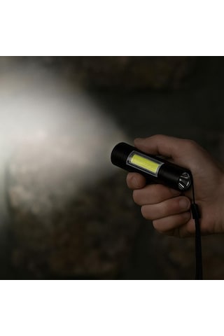 Ollevra Mini El Feneri Kutulu Led Kamp Ve Acil Durum El Lambası Taşınabilir Plastik Gövde Siyah
