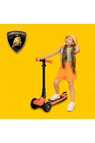Lisanslı L3 Kolay Katlanabilir Işıklı Orta Gövde Ve Işıklı Tekerlekli Çocuk Scooter Turuncu Turuncu