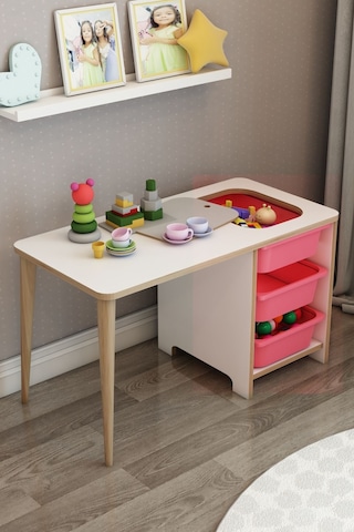Moniev Çocuk Çalışma Masası Oyun Ve Etkinlik Masası Pmb Pembe