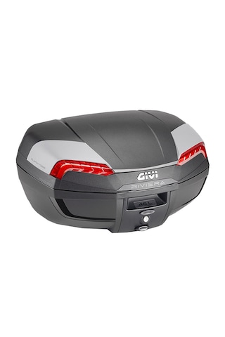 Givi E46n2 Riviera Motosiklet Arka Çanta Kırmızı Reflektörlü Siyah