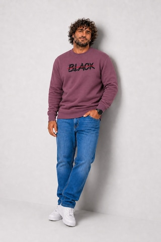 Starbattal Erkek Büyük Beden Sıfır Yaka 3ip Sweat Black 24202 Eflatun-2851
