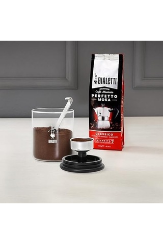 - Kahve Saklama Kavanozu - 250gr - Silikon Contalı Hava Geçirmez Kapak - Paslanmaz Ölçü Kaşığı - Cam Kavanoz