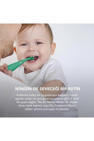 Issa 4 Baby Silikon Sonic Diş Fırçası Seti, Çift Taraflı Kıllar, Eğlenceli Gülümseme Özelliği, Hassas Ma