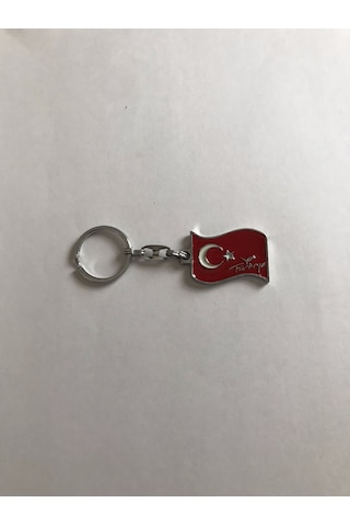 Bd Tekstil Türk Bayrağı Tasarım Kırmızı Renkli Anahtarlık