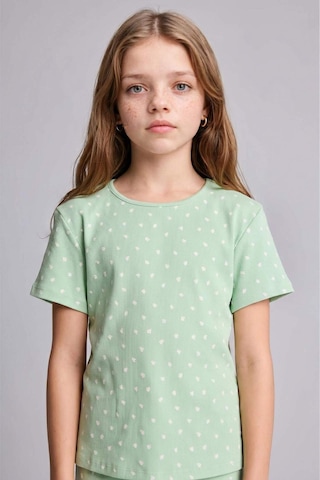 Defacto Regular Fıt Puantiyeli Fitilli Kaşkorse 2li Pijama Takımı Kız Çocuk H8103a826hsgn1136 Yeşil-gn1136