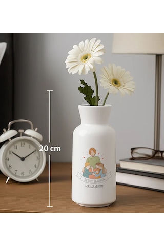 Bk Gift Kişiye Özel Öğretmenler Günü Tasarımlı Seramik Vazo-4, Ev Hediyesi, Öğretmene Hediye Kobitmeyencom35085 Bk Gift