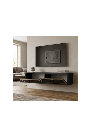 Tda1206dbg Tuna120 Duvara Montaj Tv Stand Safirmeşe-beyaz-gold 120cm