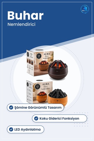 Şömine Görünümlü Hava Nemlendirici Buhar Ultrasonik Koku Giderici