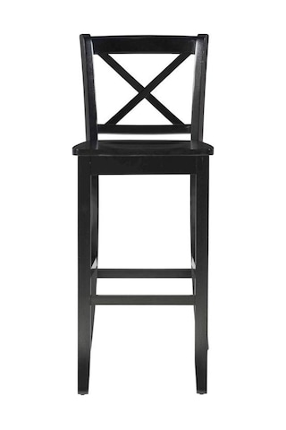 Alaçatı Ahşap Bar Sandalyesi Siyah