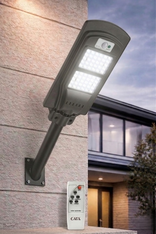 Cata Ct 4691 Solar Güneş Enerjili 120w Sensörlü Sokak Armatür 6400k Beyaz Işık