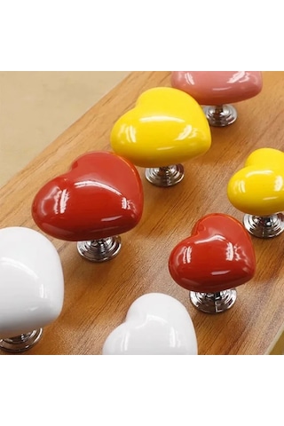 5 Pcs Kalp Şekli Tuvalet Baskı Aşk Tuvalet Basın Düğmesi Banyo Çok Renkli