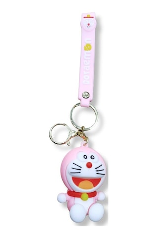 Doraemon Pink Edition Premium 3d Figürlü Bilek Kayışlı Anahtarlık - 1 Adet