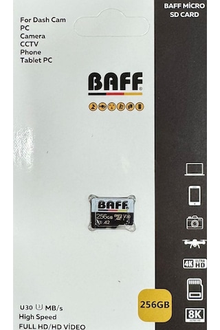 Baff 256gb Hafıza Kartı Video Kayıt Destekli Uhs-ı U3 A2