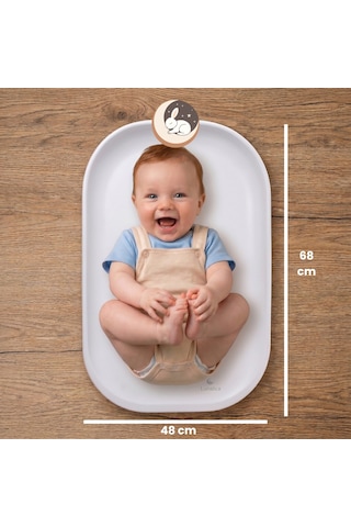 Lunalica Nora Bebek Alt Değiştirme Matı - 50x70cm, Açık Gri, Kolay Silinir, Yenidoğan Şifonyer Üstü Alt Açma Pedi Minderi