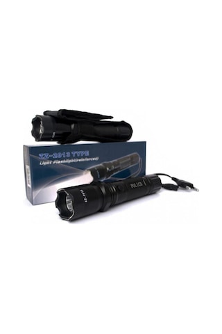 Supertrend Metal 5000 Wat Elektro Şok Fener Micro Şarj Girişli Siyah