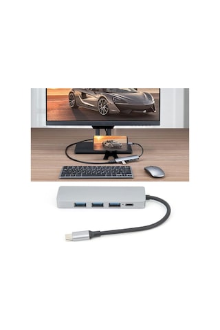 5in1 Type-c To Usb Hub 5 Port Çoklayıcı Laptop Macbook Air İçin Uyumlu Çoğaltıcı Usb 3.0/hdmı/t
