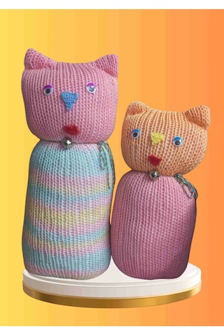 Tıkırık Örgü Yastık Uyku Ve Oyun Arkadaşı Pofuduk&şeker - 35 Cm-45 Cm Diğer