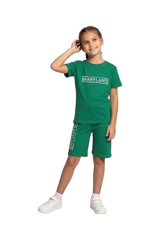 New Kids Çocuk Kız Takım Yşl Kaprili Maryland Baskılı Rahat Kumaş .-91214 Yeşil