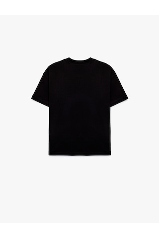 Koton Pamuklu Kısa Kollu Bisiklet Yaka Oversize Basic Tişört Siyah 6skb10023tk Siyah