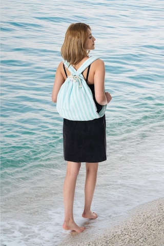 İp Boya Plaj Sırt Çanta+havlusu Havuz Deniz Şezlong Havlu Çantası Beyaz - Yeşil