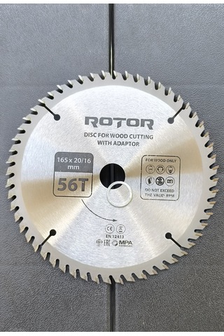 Ahşap Kesme Diski Rotor 165 20/16 Adaptörlü 56t